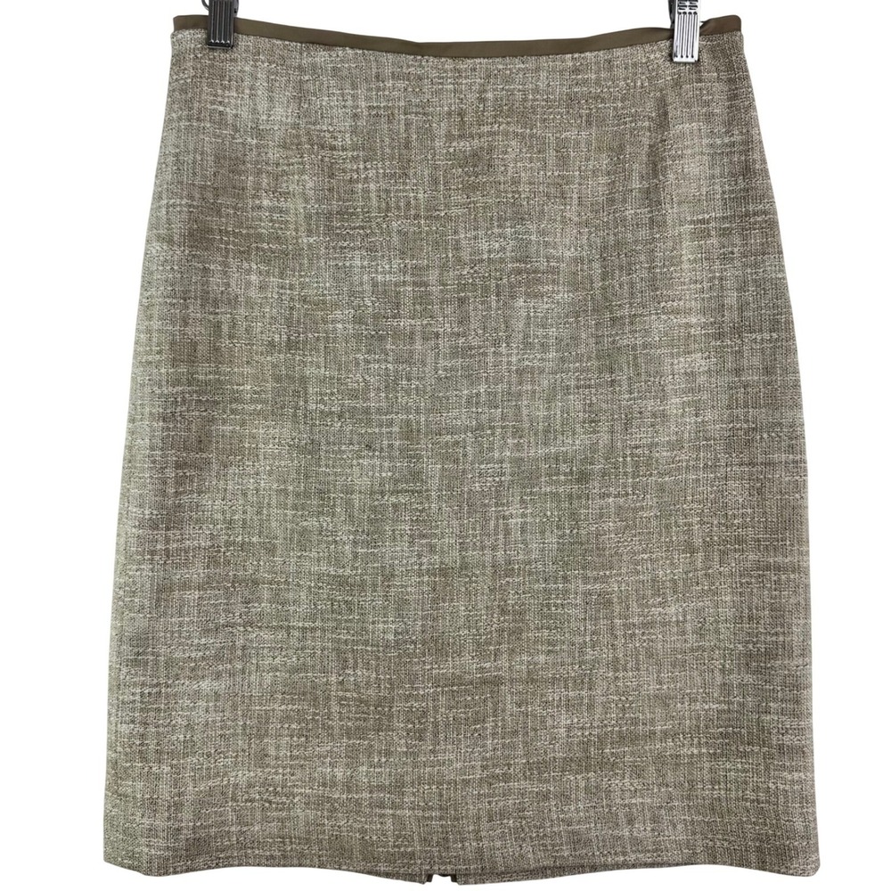 Hugo Boss Beige Textured Pencil Skirt Woven Boucle tweed style 4 - Picture 2 of 16